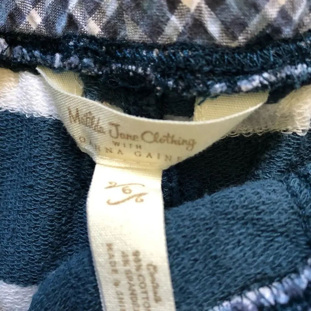 Matilda Jane With Joanna Gaines Cotton Striped Shorts Blue White Size 6